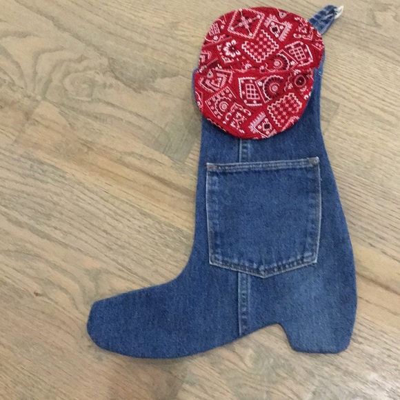 Christmas Stocking-Denim - Picture 1 of 3